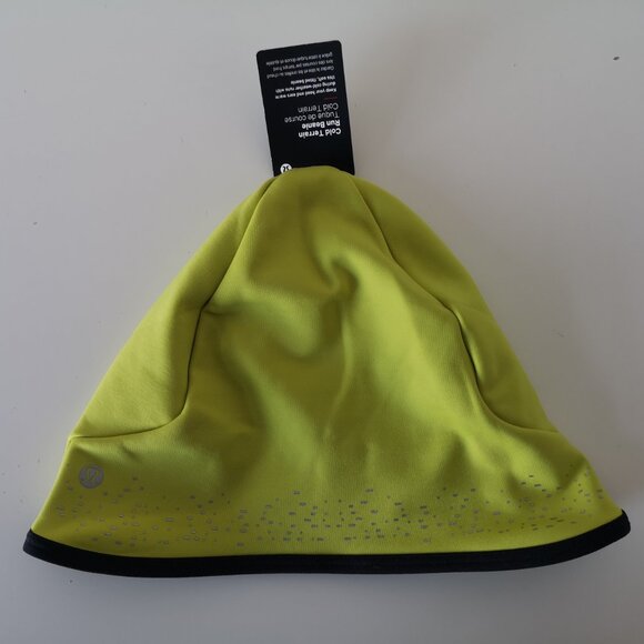 NWT LULULEMON YLSR Yellow Tech Fleece Cold Terrain Run Beanie Hat Men's OS - Picture 1 of 7